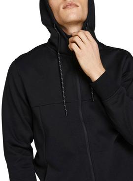 Sudadera Jack And Jones Cremallera Negra Hombre