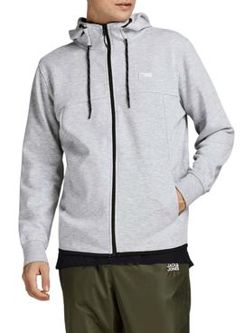 Sudadera Jack And Jones Cremallera Gris Hombre