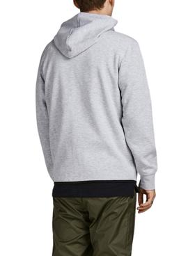 Sudadera Jack And Jones Cremallera Gris Hombre