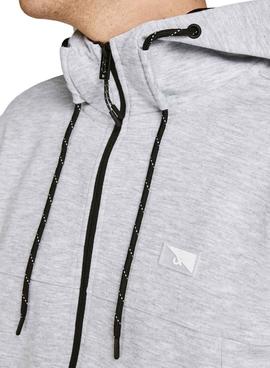 Sudadera Jack And Jones Cremallera Gris Hombre