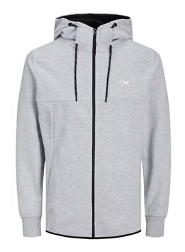 Sudadera Jack And Jones Cremallera Gris Hombre