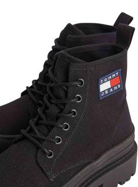 Botas Tommy Jeans Cordones Negras Para Mujer