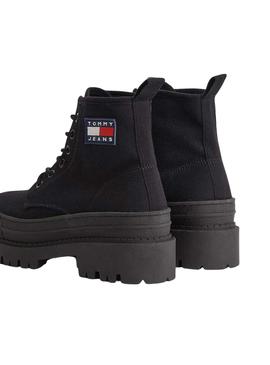 Botas Tommy Jeans Cordones Negras Para Mujer