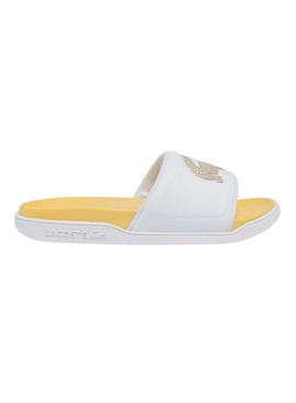 Chanclas Lacoste Croco Dualiste Blanco y Amarillo