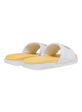 Chanclas Lacoste Croco Dualiste Blanco y Amarillo