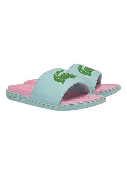 Chanclas Lacoste Dualiste Turquesa y Rosa