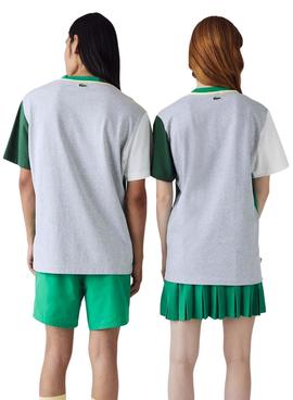 Camiseta Lacoste Live Color Block Verde 