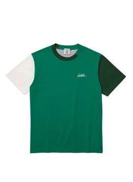 Camiseta Lacoste Live Color Block Verde 