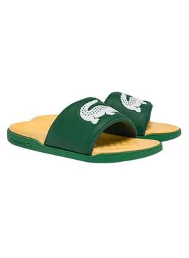 Chanclas Lacoste Dualiste Verde y Amarillo Hombre