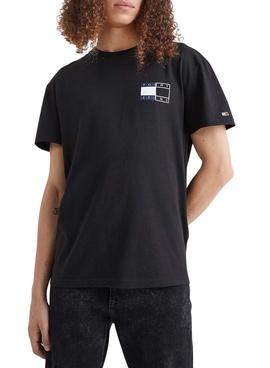 Camiseta Tommy Jeans Twisted Flag Negra Hombre