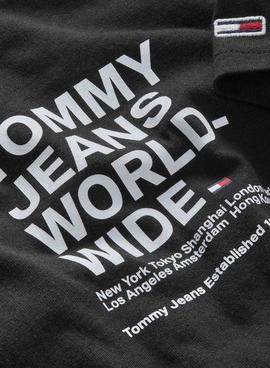 Camiseta Tommy Jeans Worldwide Negra Para Hombre