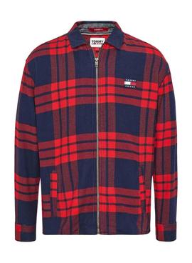 Sobrecamisa Tommy Jeans Cuadros Roja Hombre