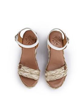 Cuña Amur Trenzado Blanco POPA para Mujer