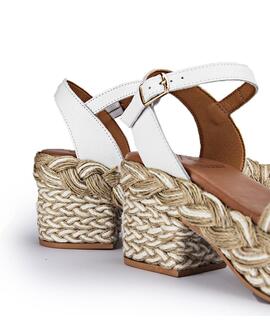 Cuña Amur Trenzado Blanco POPA para Mujer