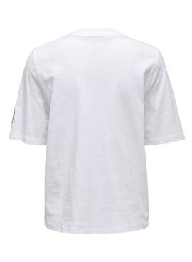 Camiseta Only Kina Parches Blanca Para Mujer