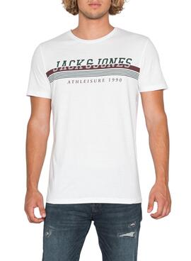 Camiseta Jack and Jones Logo Blanca Para Hombre