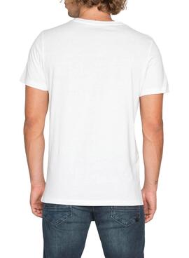 Camiseta Jack and Jones Logo Blanca Para Hombre