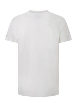 Camiseta Pepe Jeans Tycho Blanca Para Hombre