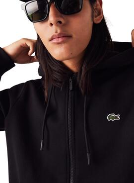 Sudadera Lacoste Basica de Cremallera Negro