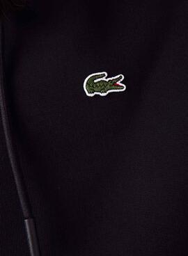 Sudadera Lacoste Basica de Cremallera Negro