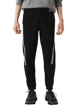 Pantalón Lacoste Franjas Negro Para Hombre