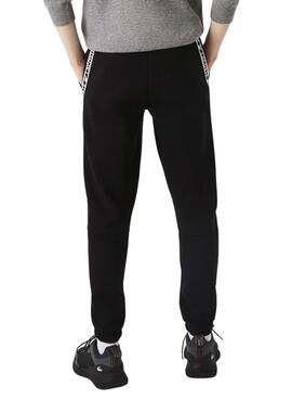 Pantalón Lacoste Franjas Negro Para Hombre