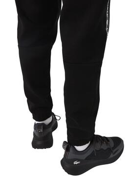 Pantalón Lacoste Franjas Negro Para Hombre