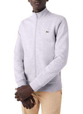 Sudadera Lacoste Brushed Gris Para Hombre