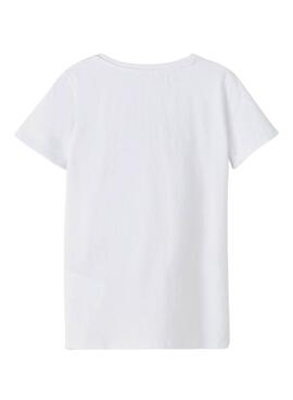 Camiseta Name It Jase Happy Blanca Para Niña