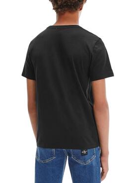 Camiseta Calvin Klein Monogram Negra Para Niño