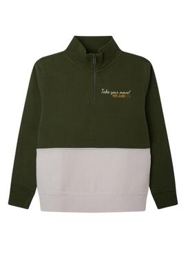 Sudadera Pepe Jeans Orion Verde Para Niño