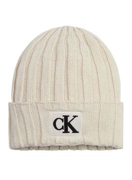 Gorro Calvin Klein Monogram Crema Niña y Niño