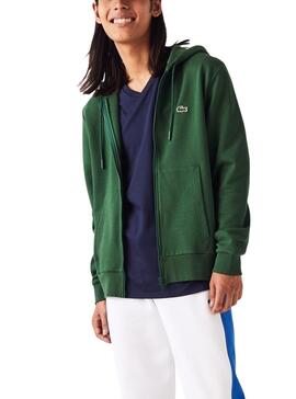 Sudadera Lacoste Básica Verde Para Hombre