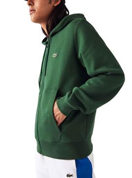 Sudadera Lacoste Básica Verde Para Hombre