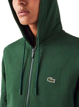 Sudadera Lacoste Básica Verde Para Hombre