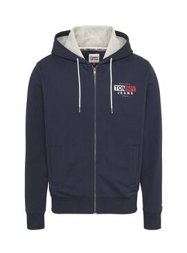 Sudadera Tommy Jeans Entry Flag Marina Para Hombre