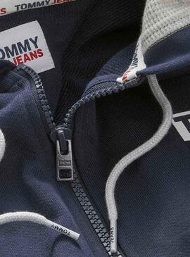 Sudadera Tommy Jeans Entry Flag Marina Para Hombre