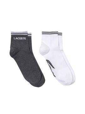 Pack 2 Calcetines Bajos Blancos Y Gris Para Hombre