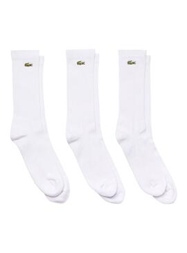 Pack 3 Calcetines Lacoste Básicos Blancos Hombre