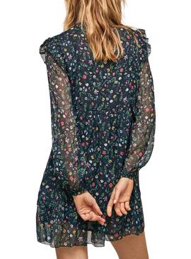 Vestido Pepe Jeans Demi Flores Marino Para Mujer