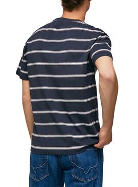 Camiseta Pepe Jeans Troy Rayas Marino Hombre