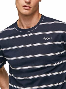 Camiseta Pepe Jeans Troy Rayas Marino Hombre