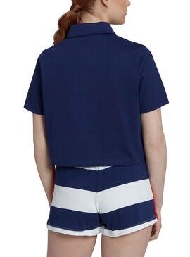 Polo Adidas Cremallera Marino Para Mujer