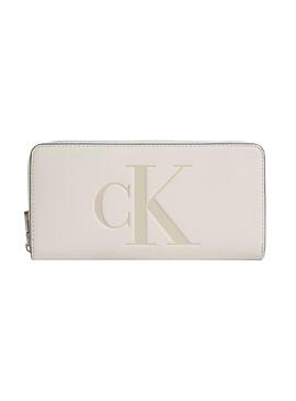 Cartera Calvin Klein Sculpted Mono Beige Mujer