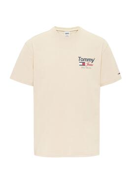 Camiseta Tommy Jeans Ahtletic Beige Para Hombre
