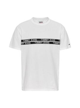 Camiseta Tommy Jeans Con Inscripción Blanca Hombre