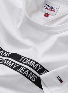 Camiseta Tommy Jeans Con Inscripción Blanca Hombre