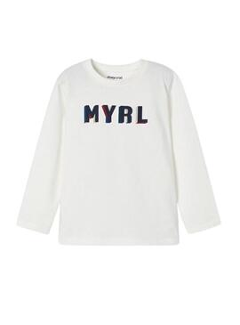 Camiseta Mayoral Básica Manga Larga Blanca Niño