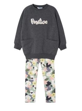 Conjunto Mayoral Sudadera Leggings Gris Para Niña