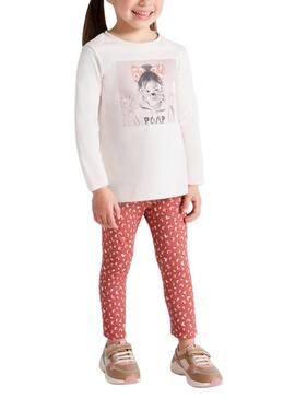 Conjunto Leggings Mayoral Estampado Granate Niña